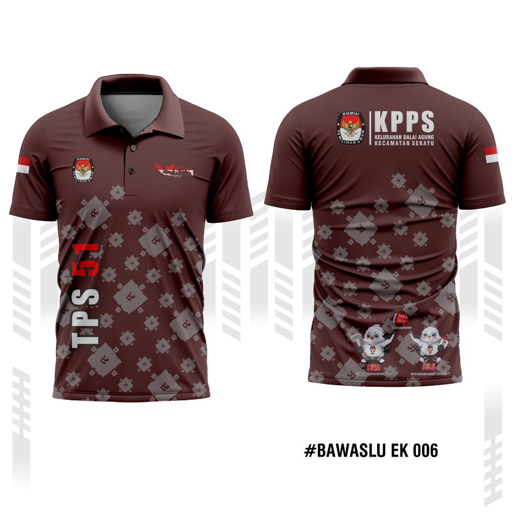 CITROTEES Jersey Pemilu KPPS FULL PRINTING EK006 | Jersey Bawaslu full printing custom