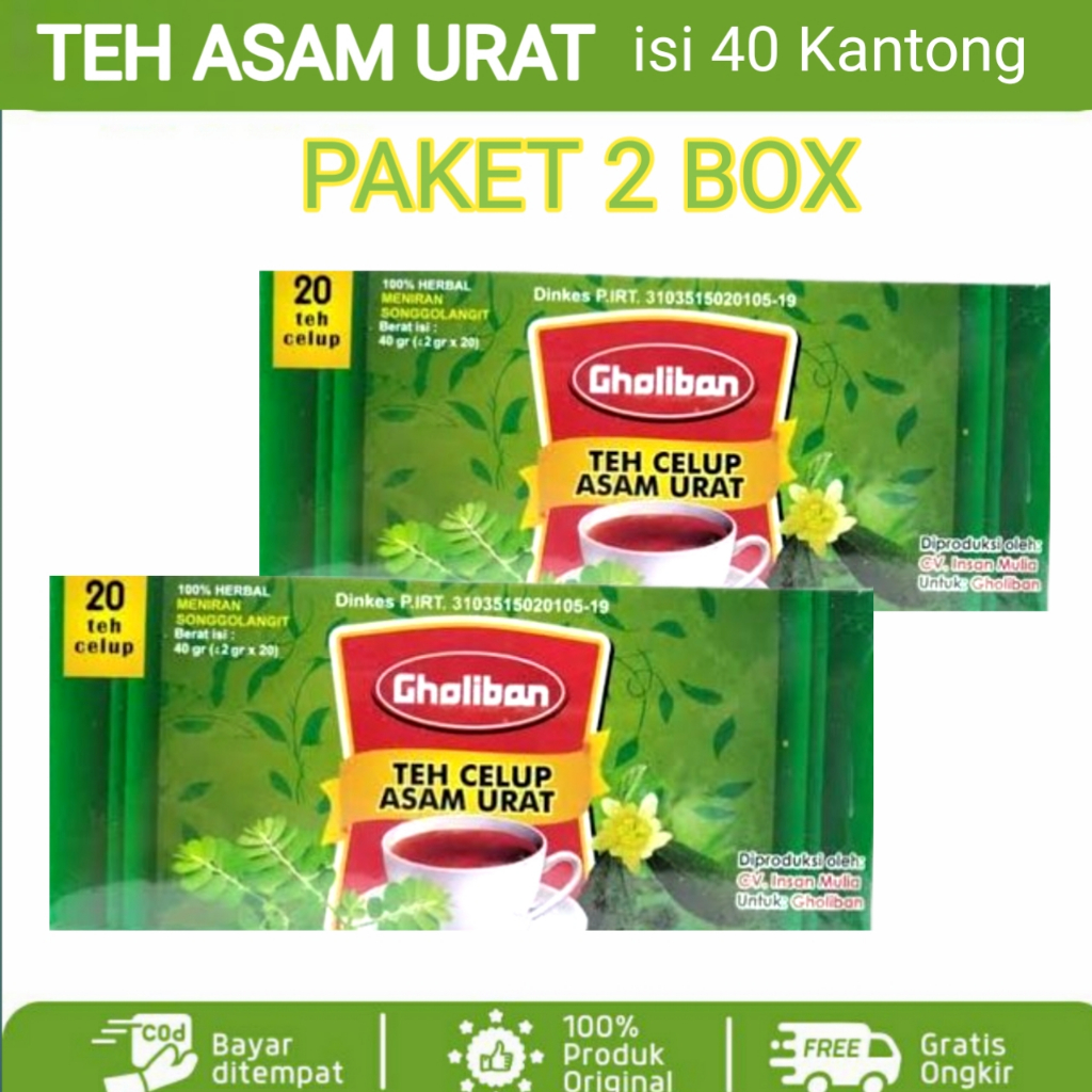 

[ PAKET 2 BOX ] Teh Celup Asam Urat Gholiban