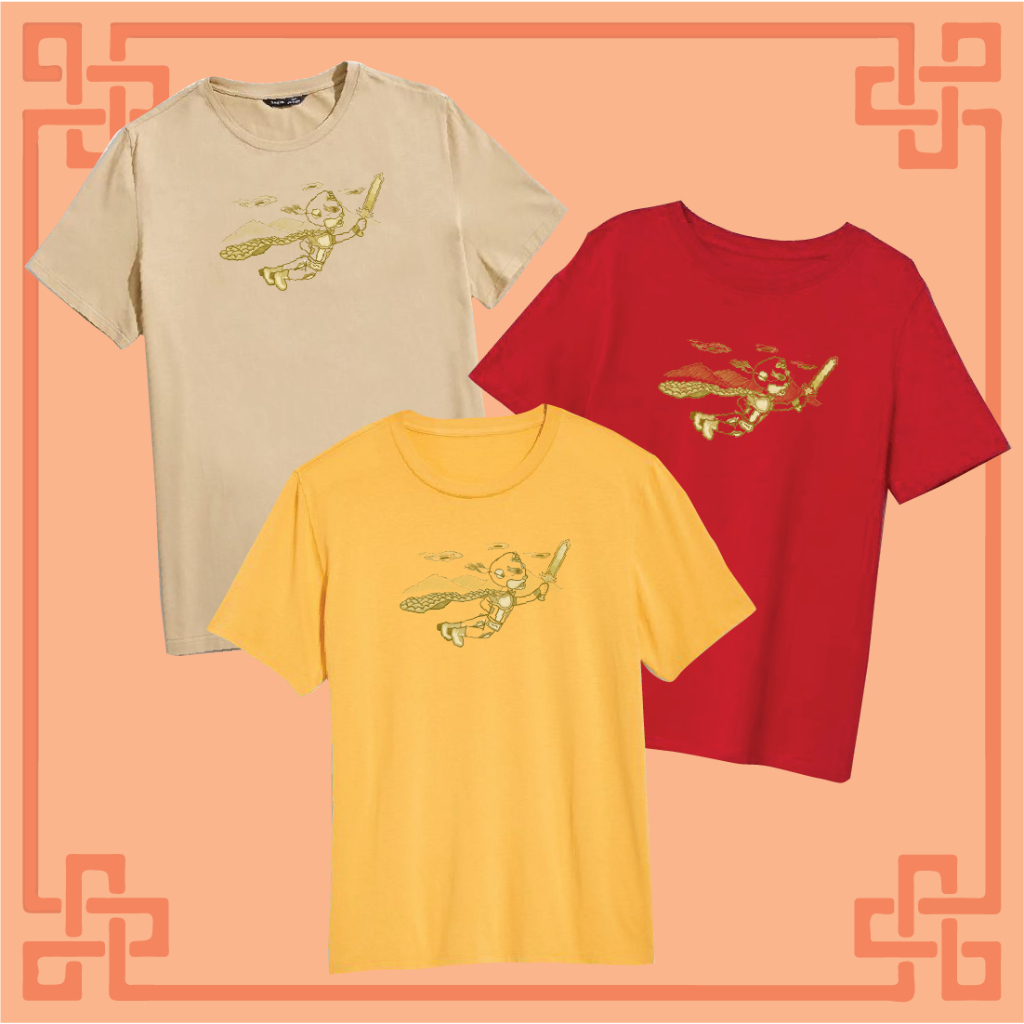 Kaos Imlek Sincia Ksatria Naga Terbang Aesthetic Kekinian Unisex