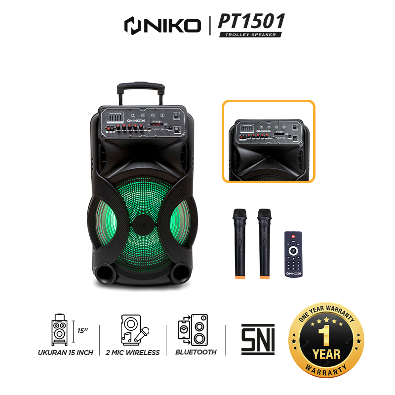 Trolley Speaker NIKO PT 1501 GARANSI RESMI