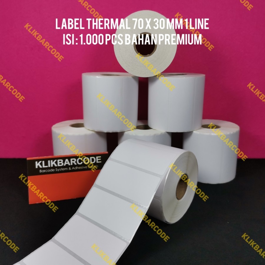 

LABEL DIRECT THERMAL 70X30 MM 1000PC ETIKET STIKER BARCODE 70 X 30MM