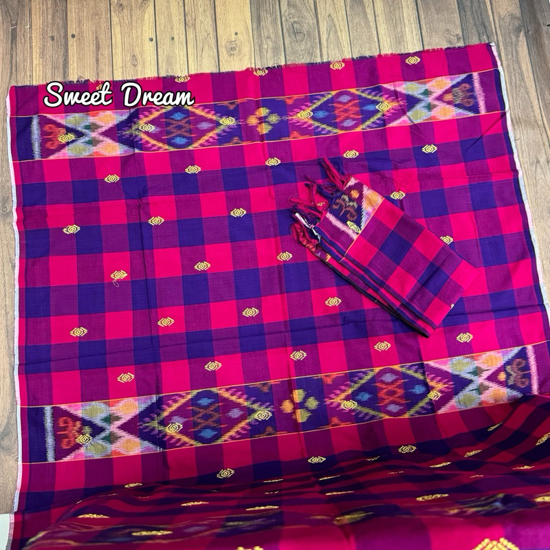 Kamen Endek Kotak Tretes Banyumas Set Selendang