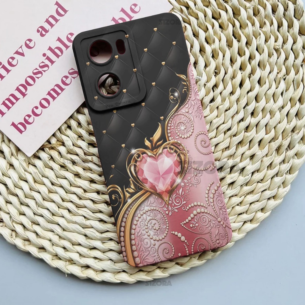 SIZORA OFFICIAL - LV107- CASING HP UNTUK  OPPO A77S & OPPO A57 2022 GAMBAR LOVE SOFTCASE PROCAMERA C