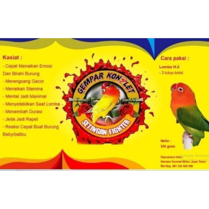 Gempar konslet pakan burung fighter