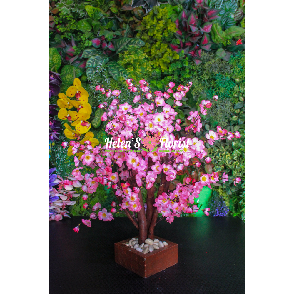 Bonsai Artifisial Sakura Pink Putih HELEN FLORIST