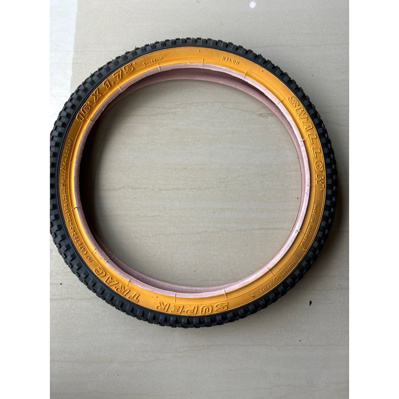 ban luar 16 x 1.75 swallow KCH warna list kuning sepeda mini lipat