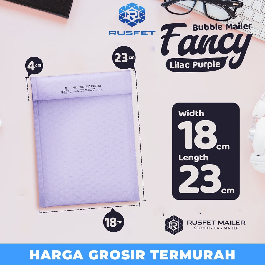 

AMPLOP BUBBLE MURAH | BUBBLE MAILER | LIGHT PURPLE 18X23CM