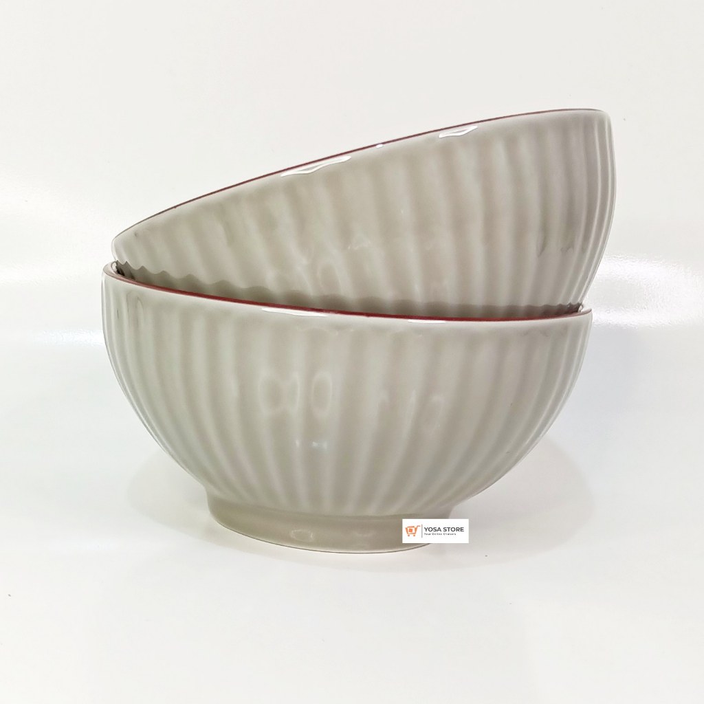Mangkok Keramik Ramekin Bakso Mie Ayam Warna Abu2 6 Inch 1 Pcs