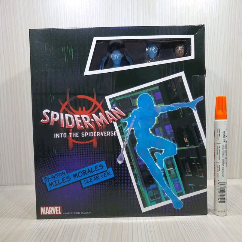 mainan figure spiderman Sentinel spiderman into the spiderverse av-action miles morales clear versio