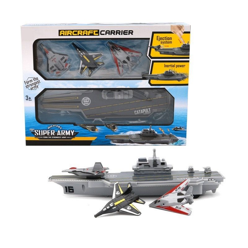 Mainan Anak SUPER ARMY AIRCRAFT CARRIER Kapal Pesawat Tempur Launcher