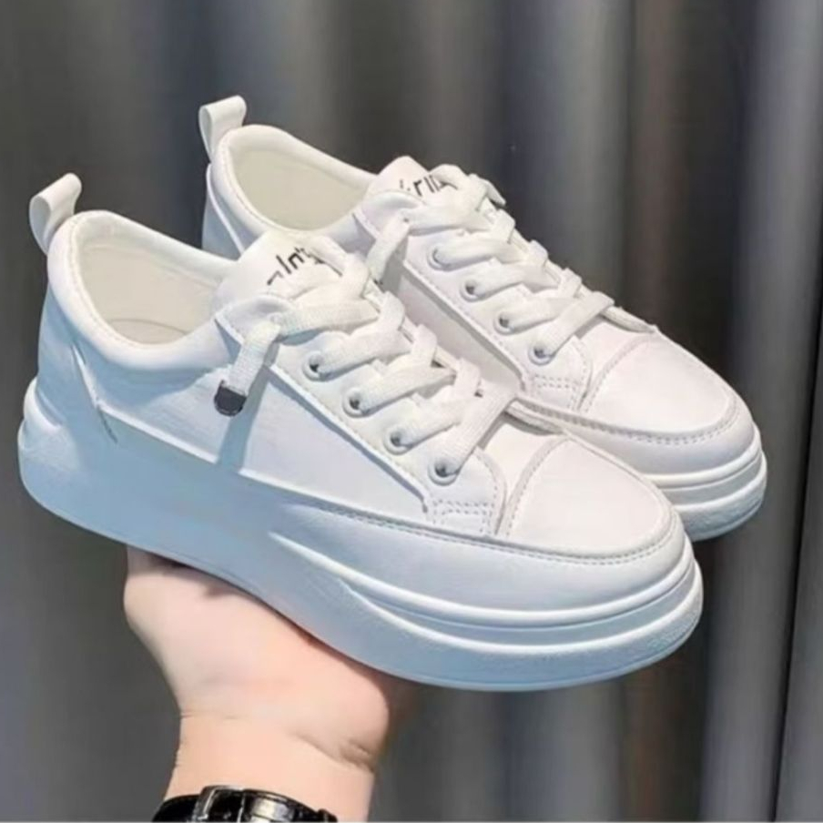 Sepatu Sneakers Wanita Bertali Putih Casual Style Sepatu wanita putih Sepatu wanita Korea