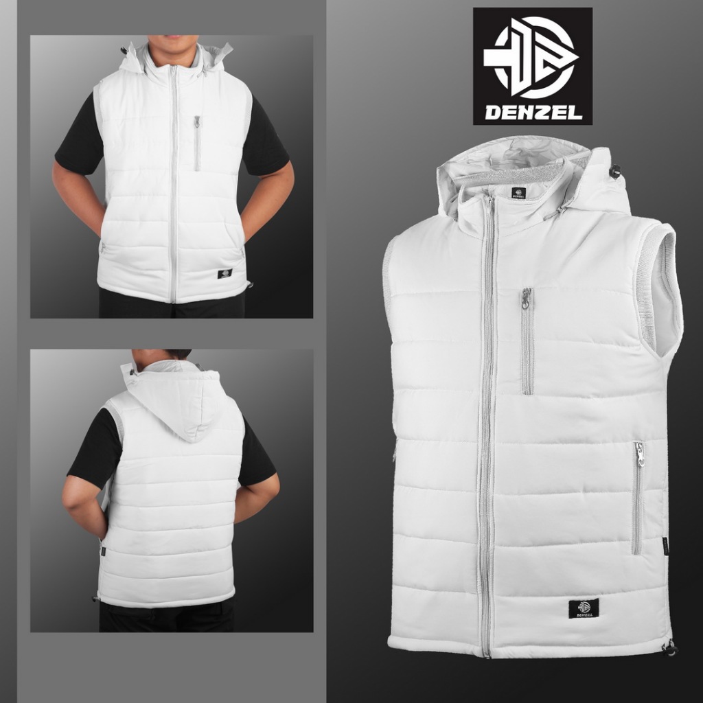 Denzel DZ 034 White Jaket Rompi Pria Putih