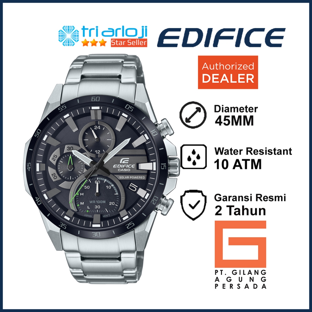 Casio EDIFICE EQS-940DB-1AVUDF Jam Tangan Pria Analog Solar Stainless  EQS-940DB-1A  EQS-940DB-1  EQ