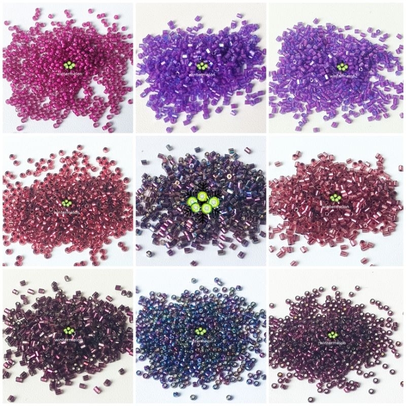 5 gram Payet Jepang Matsuno Glass Beads MGB Original Warna Ungu Tua / Payet Kebaya / Hiasan Kebaya /