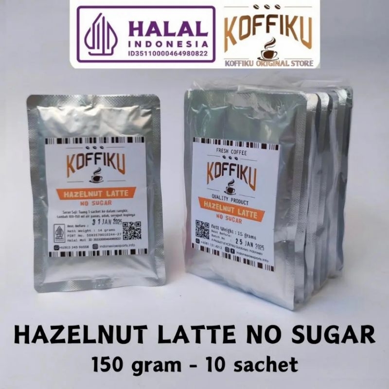 

KOFFIKU HAZELNUT LATTE NO SUGAR kopi instan 15 gram (isi 10 sct) Instant