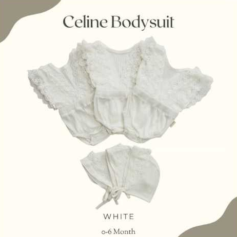 CELINE SET TOPI NONI / JUMPER PUTIH RENDA ANAK CEWEK