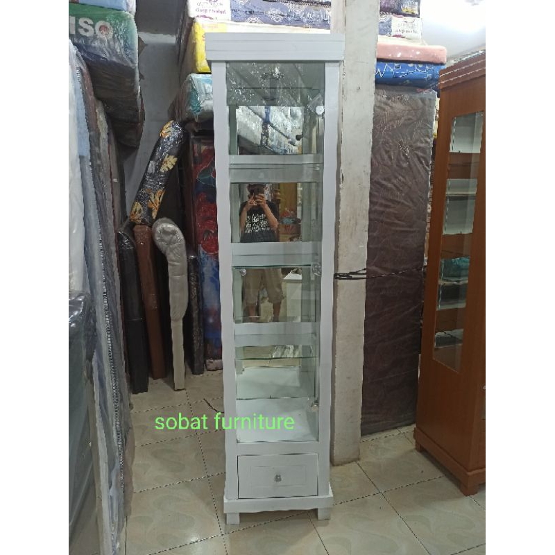 Lemari Hias Pajangan Minimalis 1 Pintu Putih