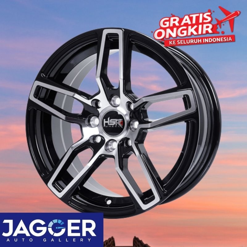 Velg mobil hsr wheel ring 15 tipe cheese black polish