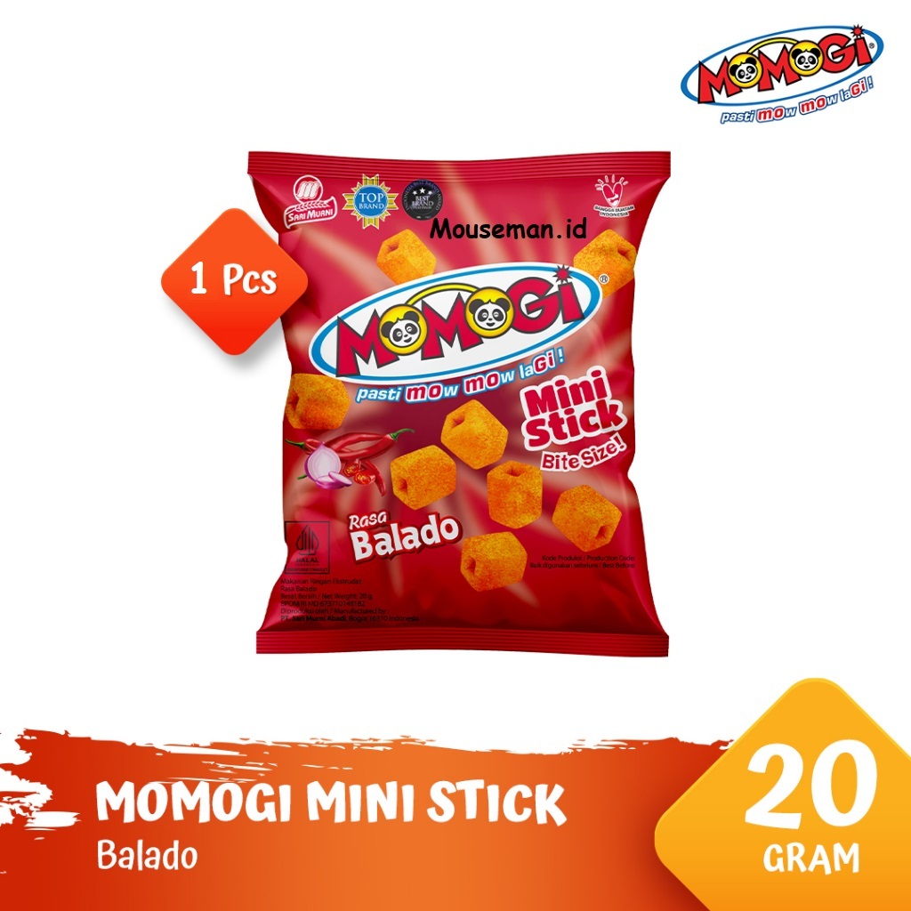 

Momogi Snack Mini Stick Bite Size Rasa BALADO 20g