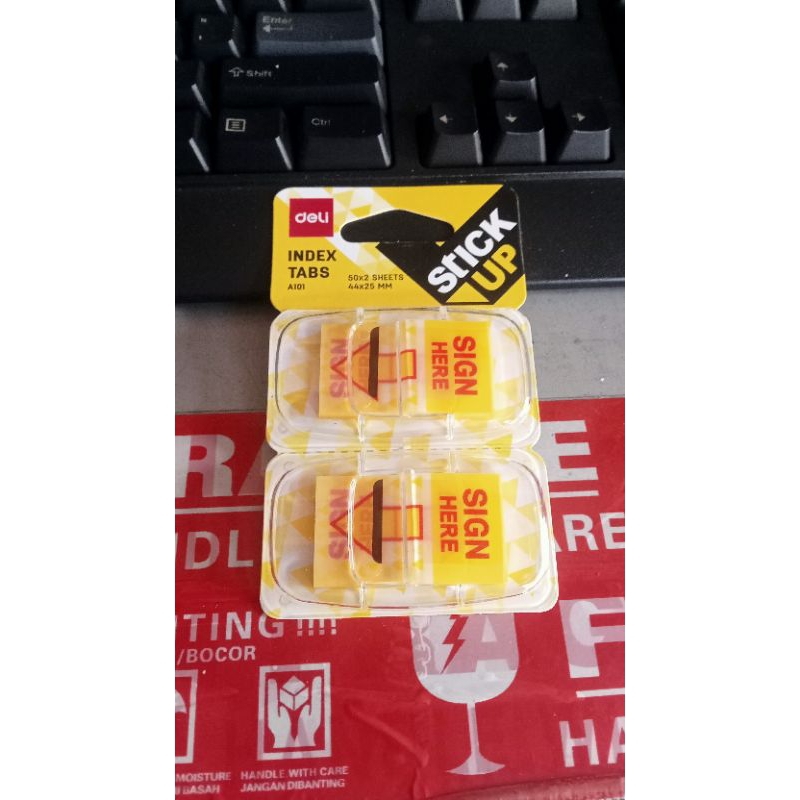 

stick up sign here deli 44mm x 25mm isi 50 x 2 sheet