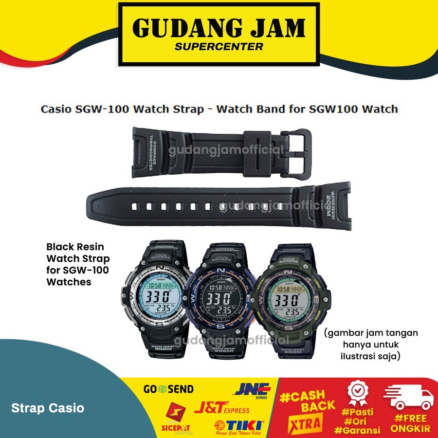 Tali Strap Casio SGW-100-1 SGW-100 SGW100 SGW-100-1V Original