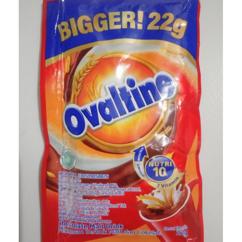 

susu coklat bubuk ovaltine 22gr per renceng isi 10 sachet