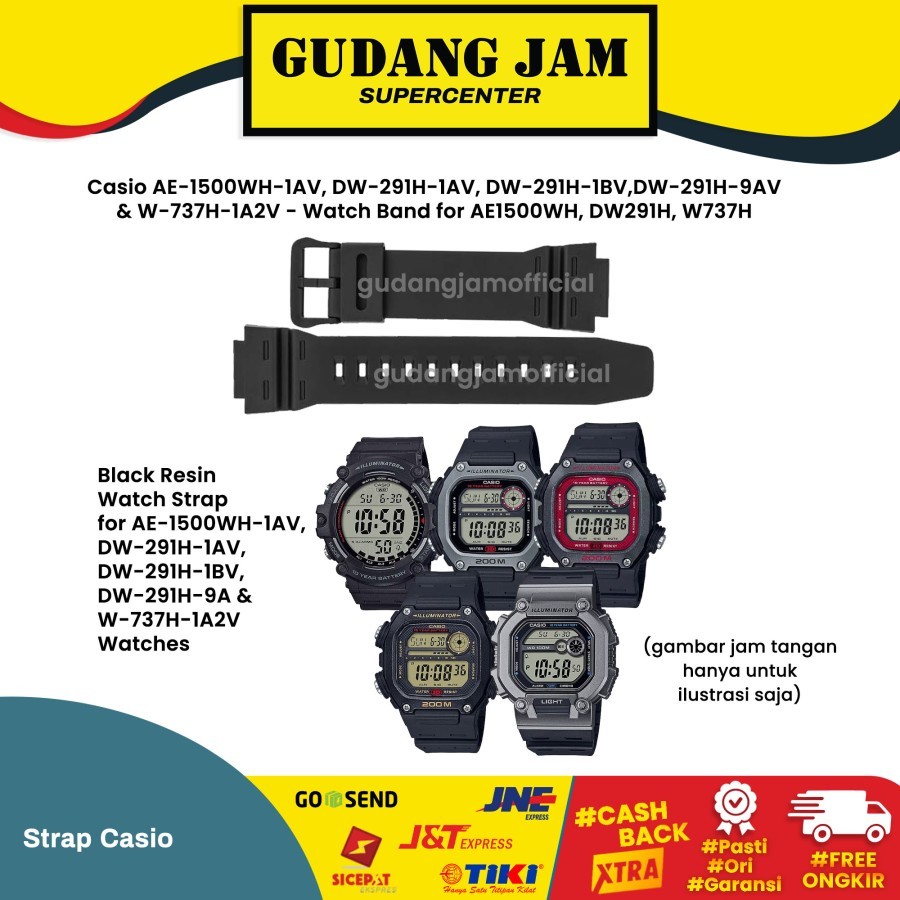Tali Strap Casio AE-1500WH DW-291H W-737H AE1500WH DW291H Original