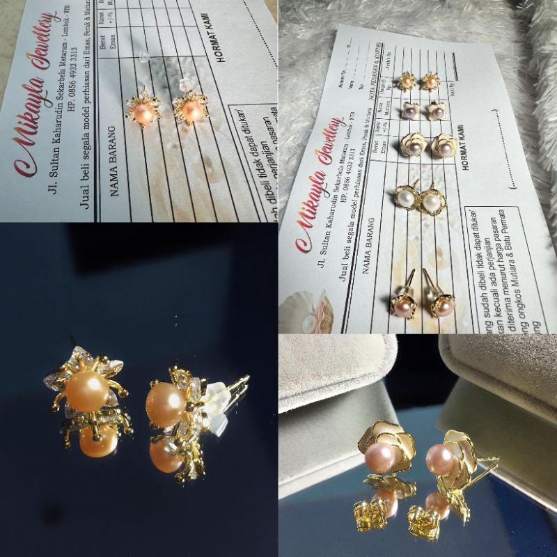 Giwang mutiara asli lombok|Giwang mutiara asli lombok|Giwang mutiara tawar lombok|Anting mutiara lom
