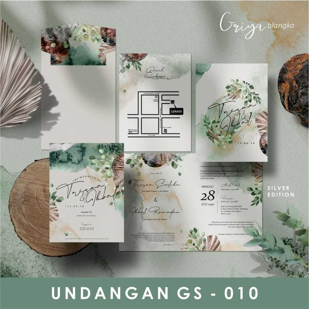 Griya GS 010 Undangan Pernikahan Sudah Cetak Siap Pakai Free Plastik dan Label | Kertas Blangko Unda