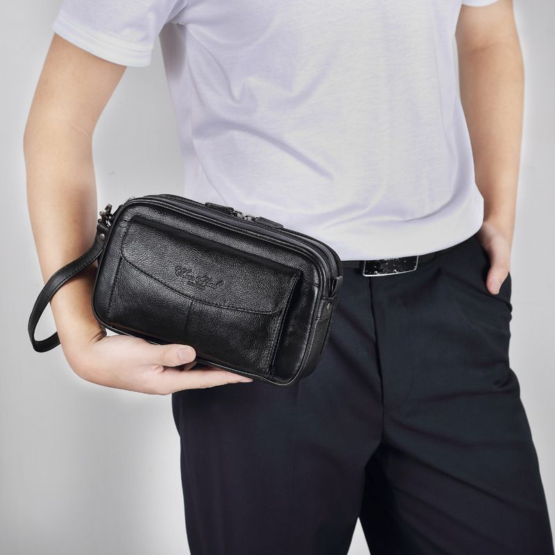 handbag pria kulit asli clutch kulit asli pria branded import tas tangan jinjing