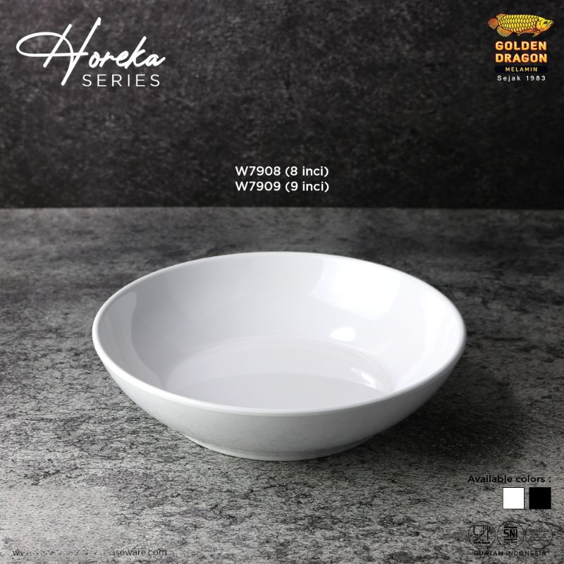 (6 Pcs) Mangkuk Pasta Horeka 8in - Mangkok salad - W7908 -Premium Class melamine Golden dragon