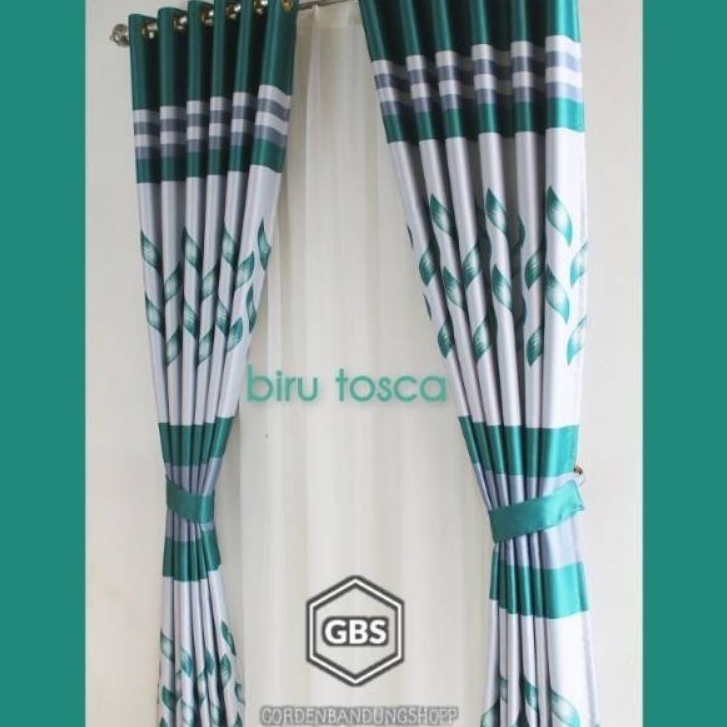 FLASH SALE GBS Gorden jendela pintu sekat ruang tengah rumah minimalis tosca hijau coklat ungu hitam