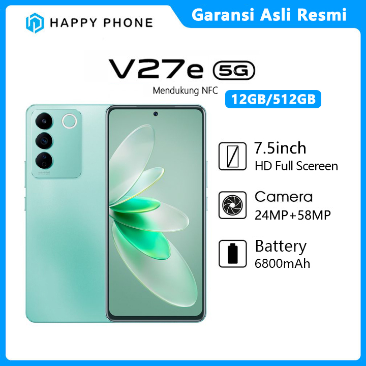 KKcell01 Hp Terbaru 2023 V27e 5G RAM 12GB ROM 512GB 7.5inci handphone murah hp promo murah harga Kam