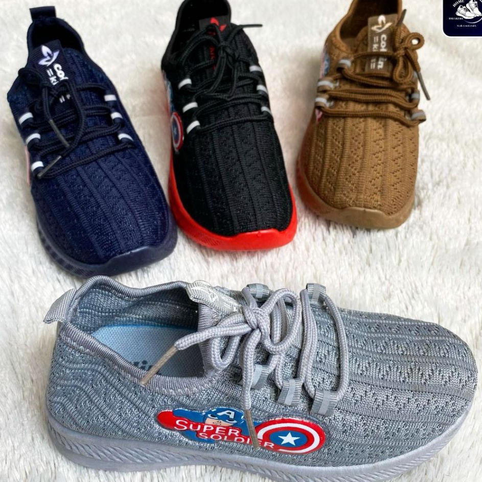 Penjualan Mutu  COLLIN Sepatu anak laki laki sepatu rajut superhiro G871T