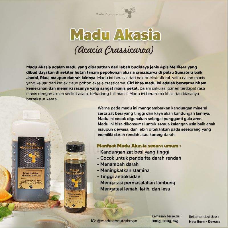 

Madu Abdurrahman AKASIA (+-500gr), 100% ASLI & MURNI, RAW HONEY