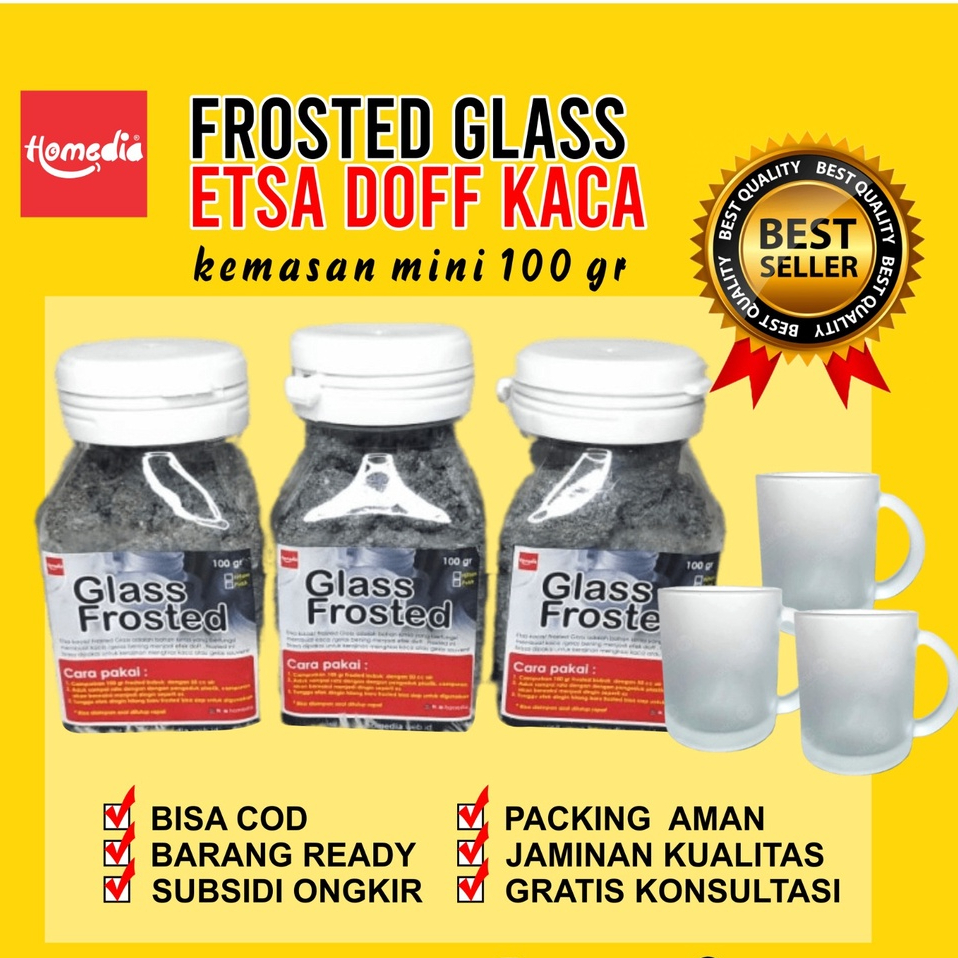 Etsa botol Gelas Etsa Kaca Frosted Glass BUBUK untuk GELAS DOFF