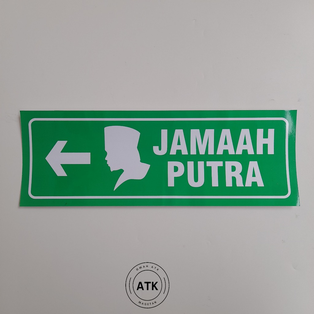 

Stiker Jamaah Putra - Petunjuk Arah untuk Jamaah Putra - Mushola - Masjid - Tempat Ibadah