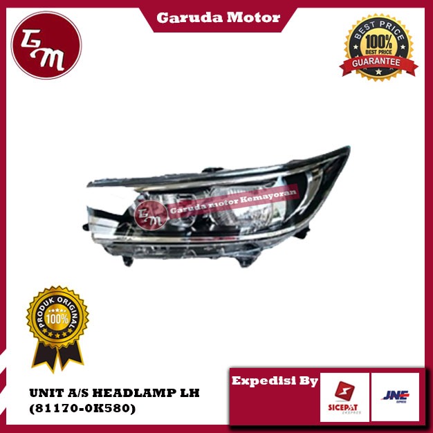 HEADLAMP / LAMPU BESAR INNOVA REBORN KIRI ORI PN : 81170-0K580