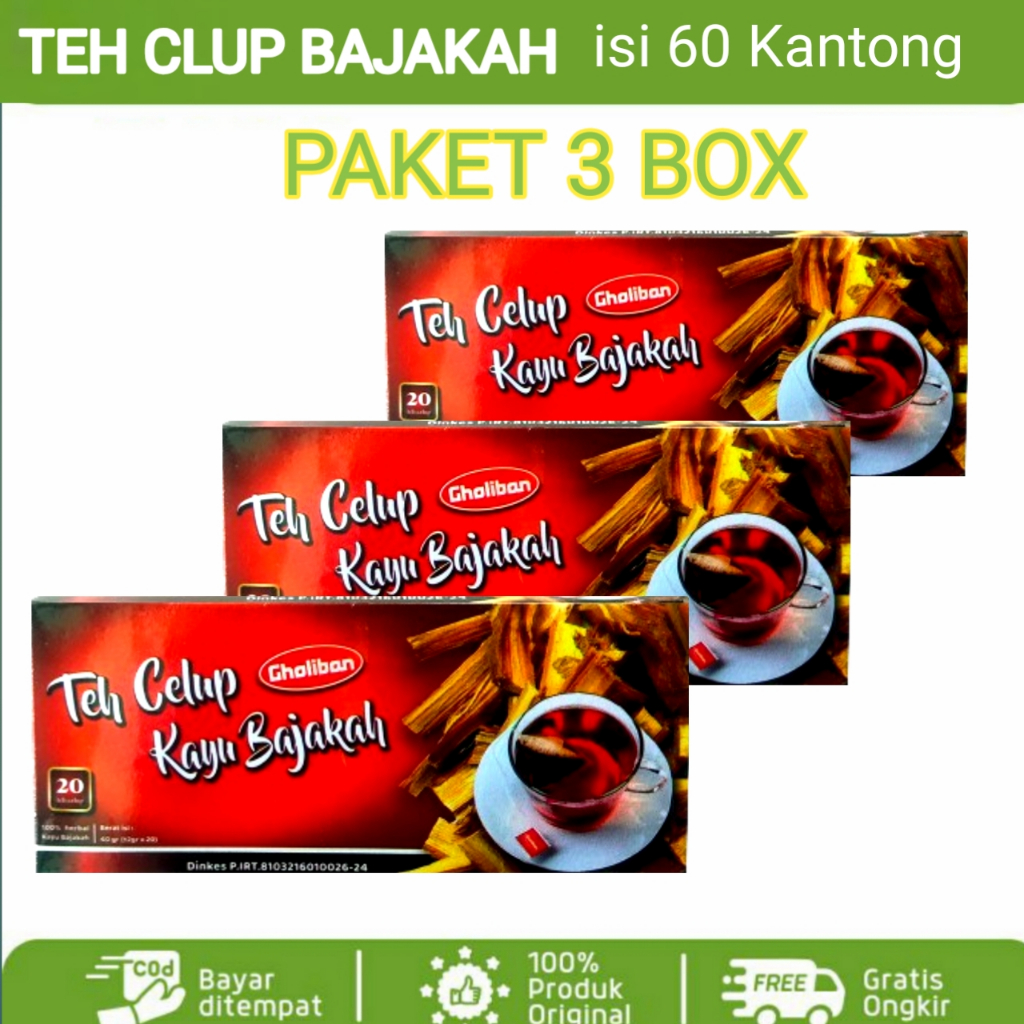 

[ PAKET 3 BOX ] Teh Celup Kayu Bajakah Gholiban Teh Akar Bajaka