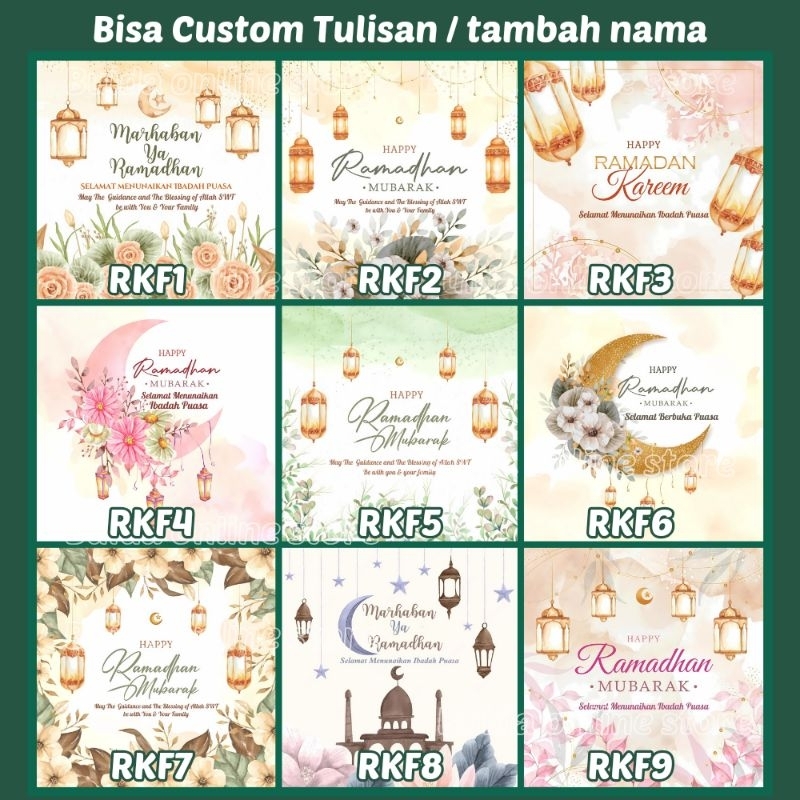 

Kartu Ucapan / Stiker Marhaban Ya Ramadhan Menyambut Ramadan Kareem selamat menunaikan ibadah puasa Label dekorasi hampers parcel hangtag takjil bingkisan hantaran hang tag berbuka puasa ukuran 10x10 7x7 9x9 5x5 bisa custom toples thinwall paperbag tas