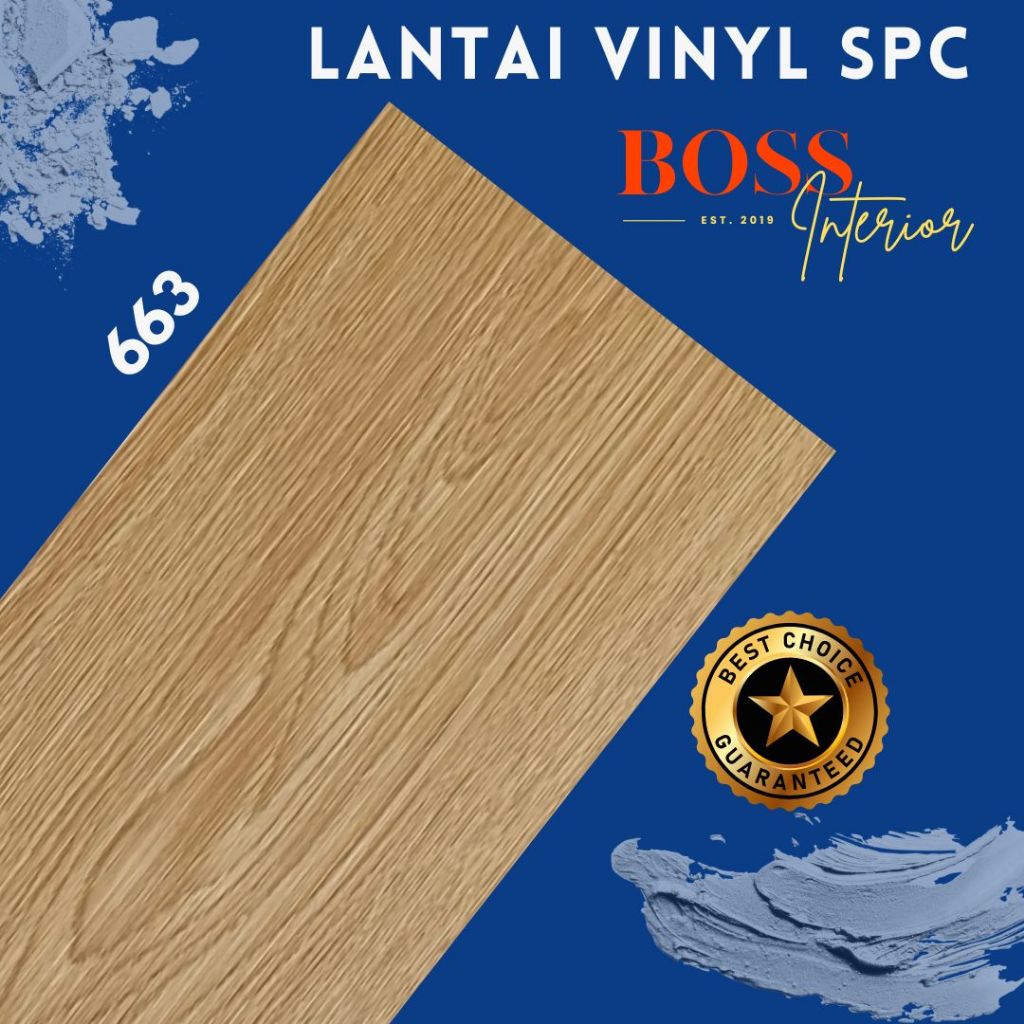 LANTAI VINYL | SPC FLOORING | STONE PLASTIC COMPOSITE | MURAH TEBAL 3 MM | MOTIF BERKUALITAS STIKER 