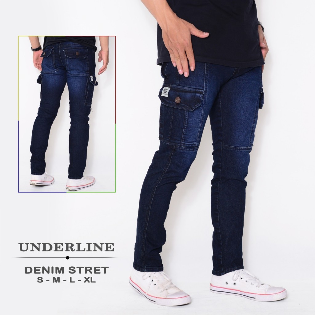 Terlaris Celana Cargo Panjang Jeans / CELANA DENIM PRIA MODEL CARGO SAKU TEMPEL/ celana jeans cargo 