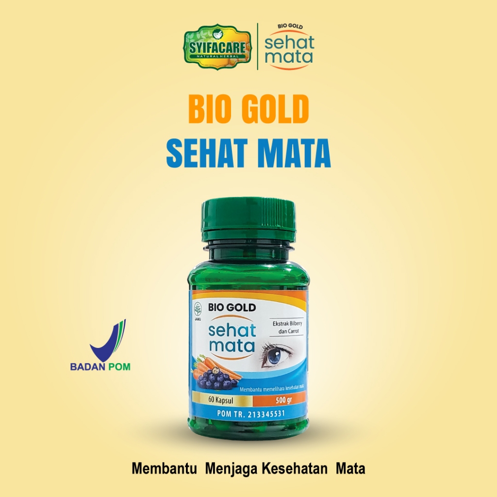 BIO GOLD Kapsul Sehat Mata Ekstrak Bilberry dan Wortel BPOM 60 Kapsul