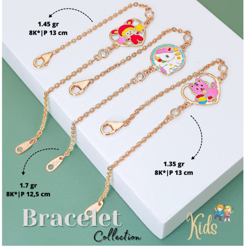 gelang rante anak / gelang kids emas 8k / gelang karakter anak 8k -DjoyoRedjo