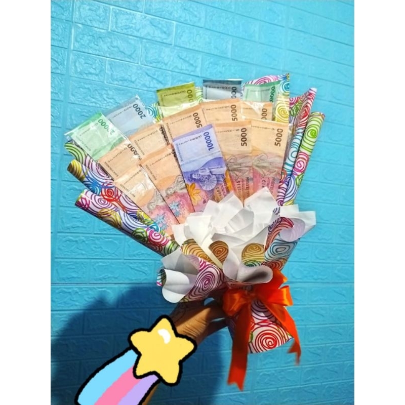 

Buket snack/buket uang(dari kertas kado)