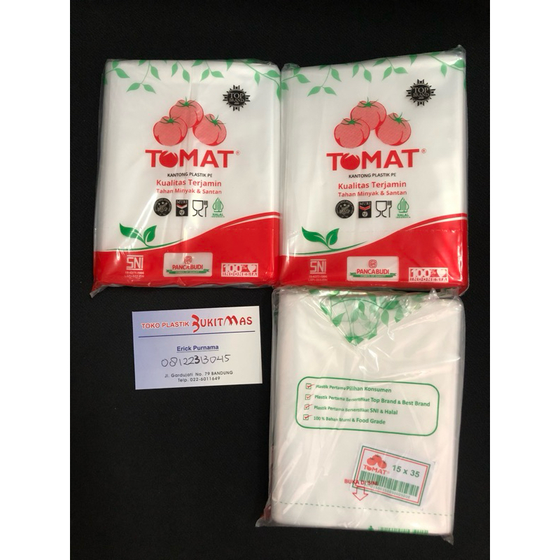 Kantong plastik Pe 15x35 pe tomat / plastik es / plastik minyak santan