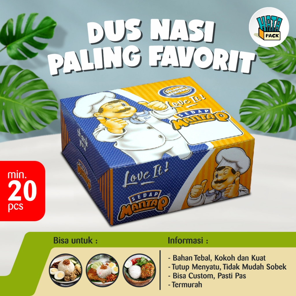 Dus Nasi Kotak / Box Nasi Kotak / Dus Nasi Sedap Mantap 20 x 20 / Dus Box Kue Hansel