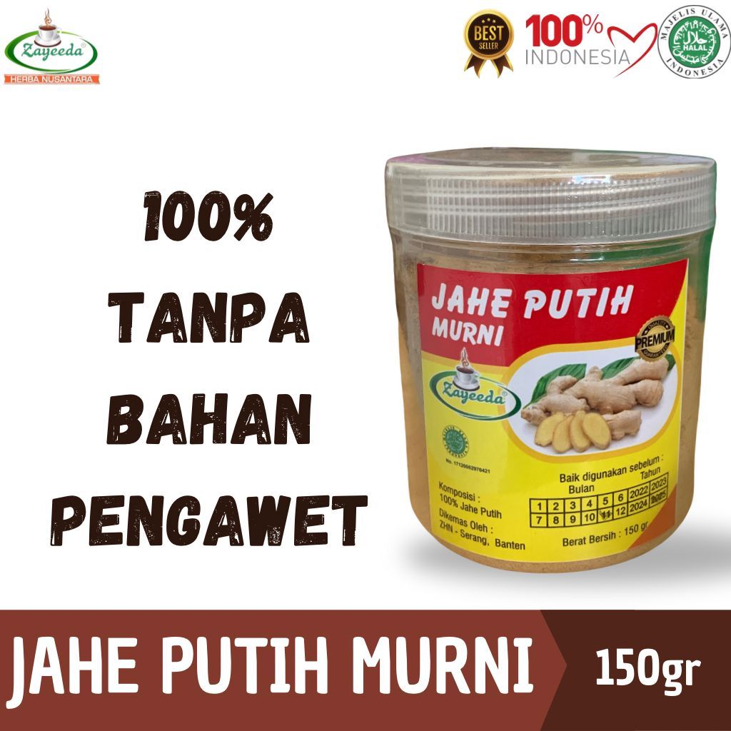 

JAHE PUTIH MURNI BUBUK / Pure White Ginger / 150gr / Rempah / JSR / Zayeeda