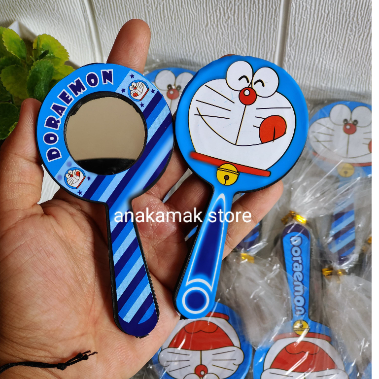 SOUVENIR PERNIKAHAN ISI 50PCS CERMIN KARAKTER DORAEMON KEMAS PLASTIK FREE KARTU UCAPAN TERIMAKASIH