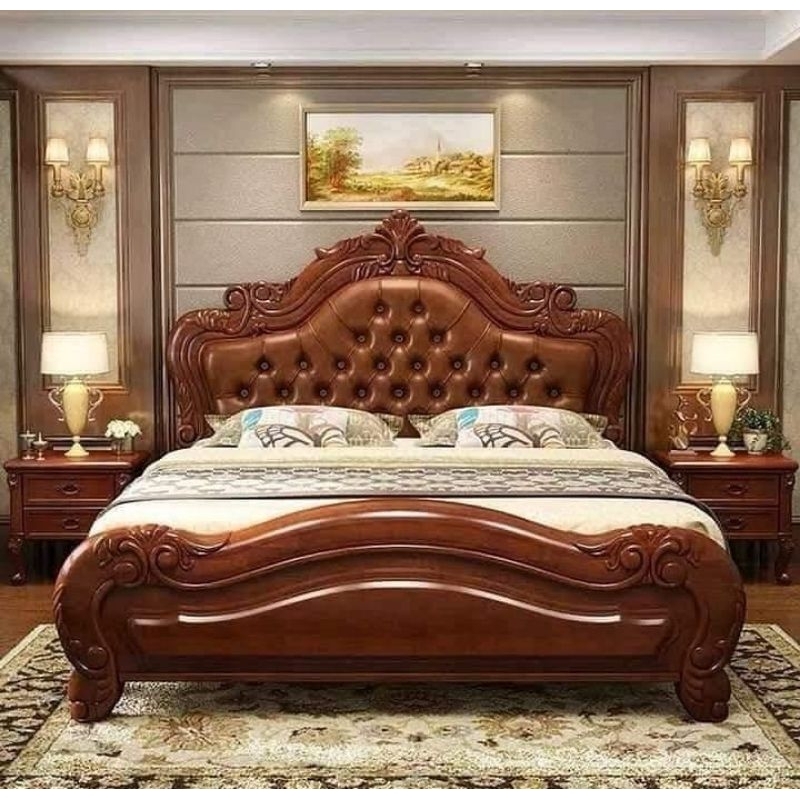 Dipan tempat tidur ukir kayu jati/dipan kasur/rangka kasur/furniture mebel jati Jepara